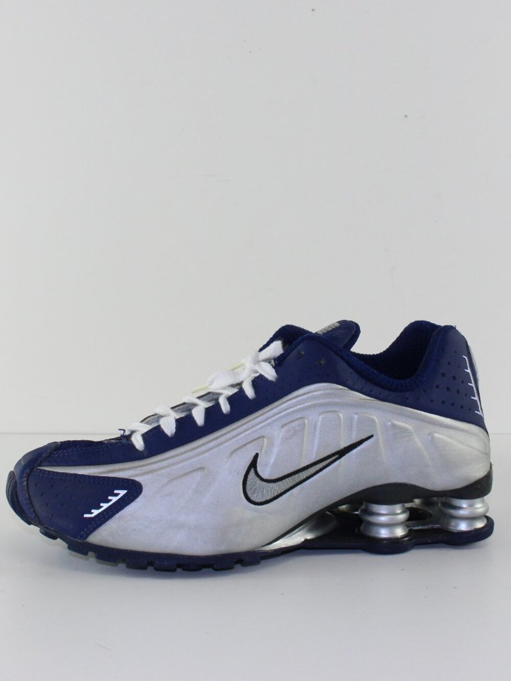 Nike Shox R4 Blue Void Met Silver  (AR3565-400)  Womens 7.5 US